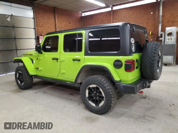 2021 Jeep Wrangler Unlimited Rubicon with VIN 1C4HJXFG3MW827572, listed as a Copart auction lot 50176465 with 33,293 mi miles and Salvage Title. Bid and sale history available at carsss.com. Image 2.