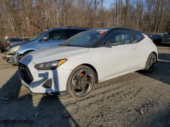 2019 Hyundai Veloster Turbo R-Spec with VIN KMHTH6AB7KU013196, listed as a Copart auction lot 46281785 with 117,555 mi miles and Salvage Title. Bid and sale history available at carsss.com. Image 1.
