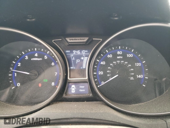 2014 Hyundai Veloster Turbo with VIN KMHTC6AE0EU201149, listed as a Copart auction lot 42345705 with 94,610 mi miles and Salvage Title. Bid and sale history available at carsss.com. Image 9.