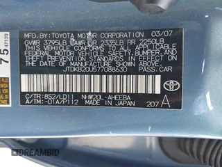 2007 Toyota Prius with VIN JTDKB20U577088630, listed as a IAAI auction lot 41445432 with 171,017 mi miles. Bid and sale history available at carsss.com. Image 9.