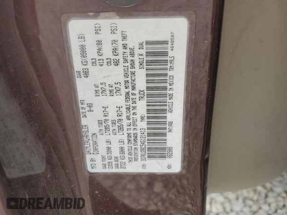 2004 Dodge 2500 SLT z VIN 3D7KU28C54G121413, wystawiony jako Copart lot #52992525 z przebiegiem 305 882 mil mil oraz Szkoda całkowita • Salvage title. Historia ofert i sprzedaży dostępna na DreamBid. Obrazek 12.