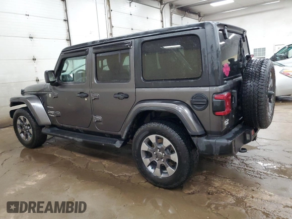 2019 Jeep Wrangler Unlimited Sahara with VIN 1C4HJXEG1KW541377, listed as a Copart auction lot 53295615 with 91,255 mi miles and Clean title. Bid and sale history available at DreamBid. Image 2.