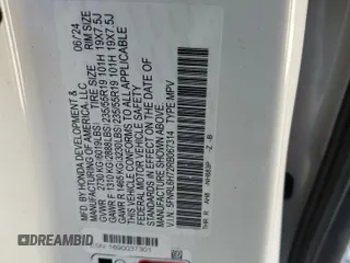 2024 Honda Odyssey Sport with VIN 5FNRL6H72RB067314, listed as a Copart auction lot 50687805 with 20,805 mi miles and Salvage Title. Bid and sale history available at DreamBid. Image 16.