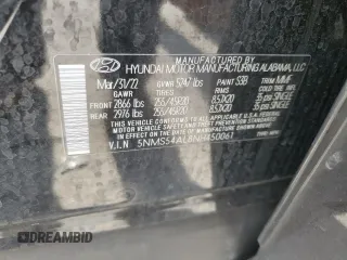 2022 Hyundai Santa Fe Calligraphy with VIN 5NMS54AL8NH450061, listed as a Copart auction lot 54738305 with 74,051 mi miles and Salvage title. Bid and sale history available at DreamBid. Image 14.