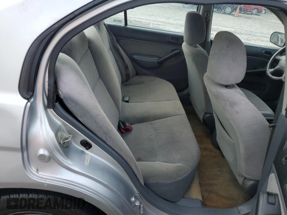 2001 Honda Civic LX with VIN 1HGES15551L074705, listed as a Copart auction lot 57637394 with 181,934 mi miles and Salvage Title. Bid and sale history available at carsss.com. Image 10.