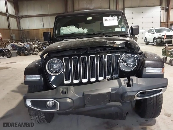 2019 Jeep Wrangler Unlimited Sahara with VIN 1C4HJXEG9KW579682, listed as a IAAI auction lot 41310472 with 74,265 mi miles. Bid and sale history available at carsss.com. Image 6.