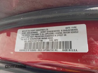 2003 Subaru Baja with VIN 4S4BT61CX37107186, listed as a IAAI auction lot 42132989 with 247,000 mi miles and . Bid and sale history available at DreamBid. Image 9.
