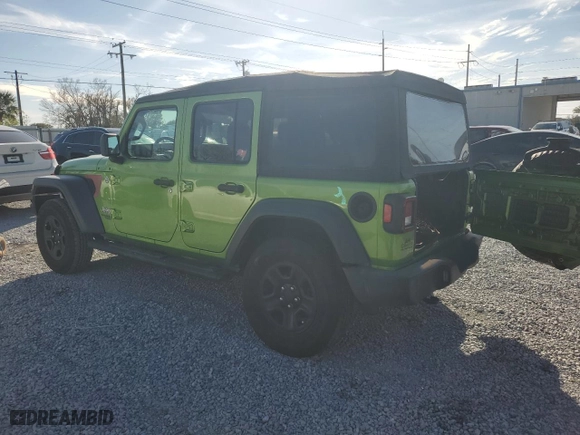 2018 Jeep Wrangler Unlimited Sport S with VIN 1C4HJXDN2JW293087, listed as a Copart auction lot 42556245 with 52,615 mi miles and Salvage Title. Bid and sale history available at carsss.com. Image 2.