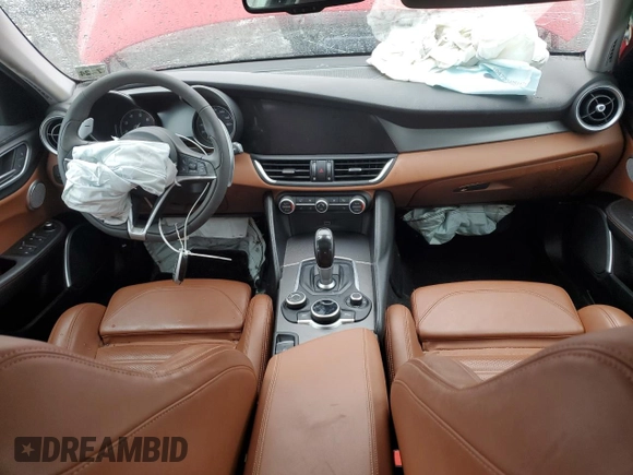 2019 Alfa Romeo Giulia Ti Sport with VIN ZARFANBN5K7608769, listed as a Copart auction lot 48581974 with 0 mi miles and Salvage Title. Bid and sale history available at carsss.com. Image 8.