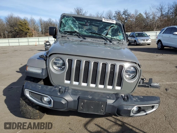 2019 Jeep Wrangler Unlimited Sahara with VIN 1C4HJXEG7KW573265, listed as a Copart auction lot 42683745 with 63,393 mi miles and Salvage title. Bid and sale history available at DreamBid. Image 5.