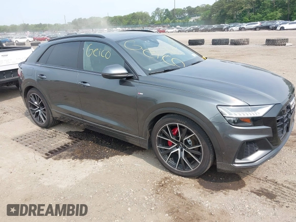 2019 Audi Q8 Prestige with VIN WA1FVAF18KD027759, listed as a IAAI auction lot 42512278 with 55,424 mi miles and . Bid and sale history available at DreamBid. Image 1.