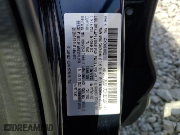 2016 Mazda CX-9 Grand Touring with VIN JM3TCBDY0G0116686, listed as a Copart auction lot 54077335 with 142,670 mi miles and Salvage title. Bid and sale history available at DreamBid. Image 13.