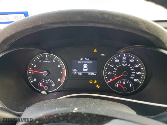 2019 Kia Optima LX with VIN 5XXGT4L30KG310542, listed as a Copart auction lot 48452305 with 75,840 mi miles and Salvage Title. Bid and sale history available at carsss.com. Image 9.