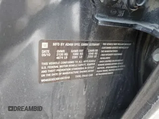2011 Buick Regal CXL RL4 with VIN W04GS5ECXB1007019, listed as a Copart auction lot 45135225 with 160,820 mi miles and Salvage title. Bid and sale history available at DreamBid. Image 12.