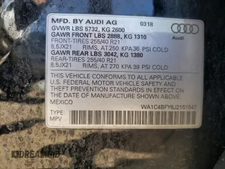 2018 Audi SQ5 with VIN WA1C4BFY6J2151547, listed as a Copart auction lot 58125934 with 69,505 mi miles and Salvage Title. Bid and sale history available at DreamBid. Image 13.