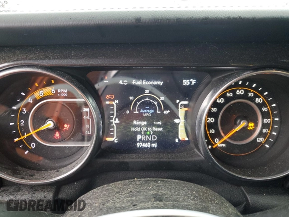 2020 Jeep Wrangler Unlimited Sahara Altitude with VIN 1C4HJXEM5LW293741, listed as a Copart auction lot 58801565 with 97,460 mi miles and Salvage title. Bid and sale history available at DreamBid. Image 9.