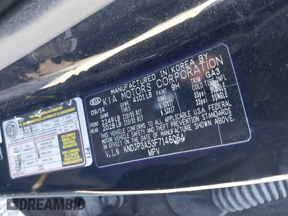 2015 Kia Soul + with VIN KNDJP3A53F7146064, listed as a IAAI auction lot 41724882 with 102,444 mi miles. Bid and sale history available at carsss.com. Image 9.