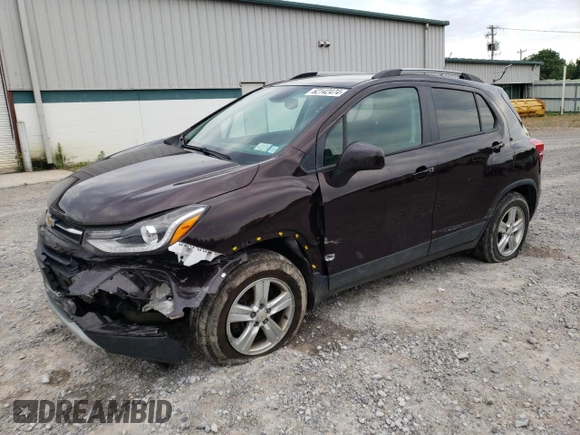2021 Chevrolet Trax LT with VIN KL7CJPSB4MB314324, listed as a Copart auction lot 62142474 with 58,335 mi miles and Non Repairable. Bid and sale history available at carsss.com. Image 1.