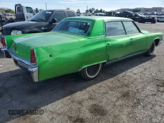1969 Cadillac Brougham z VIN P9173311, wystawiony jako Copart lot #77826624 z przebiegiem 32 340 mil mil oraz Szkody całkowita. Historia ofert i sprzedaży dostępna na DreamBid. Obrazek 3.