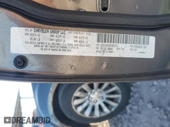 2014 Chrysler 300 z VIN 2C3CCAAG7EH255371, wystawiony jako Copart lot #54427245 z przebiegiem 166 049 mil mil oraz Szkoda całkowita • Salvage title. Historia ofert i sprzedaży dostępna na DreamBid. Obrazek 12.