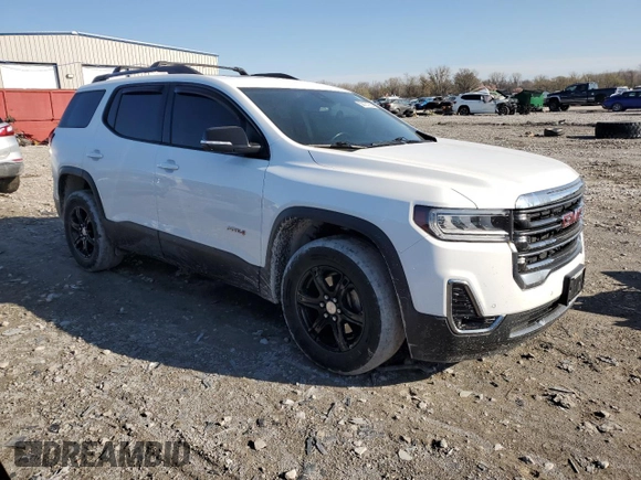 2020 GMC Acadia AT4 with VIN 1GKKNLLS1LZ144105, listed as a Copart auction lot 50167755 with 107,387 mi miles and Salvage title. Bid and sale history available at DreamBid. Image 4.
