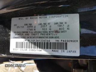 2010 Mazda 3 i SV with VIN JM1BL1SF3A1336566, listed as a IAAI auction lot 42023266 with 134,421 mi miles and . Bid and sale history available at DreamBid. Image 9.