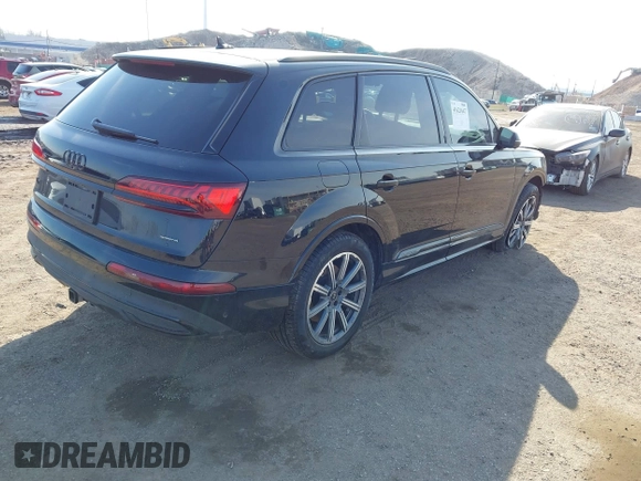 2023 Audi Q7 Premium Plus with VIN WA1LCBF77PD021834, listed as a IAAI auction lot 41621647 with 17,520 mi miles and . Bid and sale history available at DreamBid. Image 4.