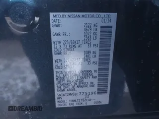 2014 Nissan Rogue S with VIN 5N1AT2MV5EC775196, listed as a IAAI auction lot 41437313 with 130,041 mi miles. Bid and sale history available at carsss.com. Image 9.
