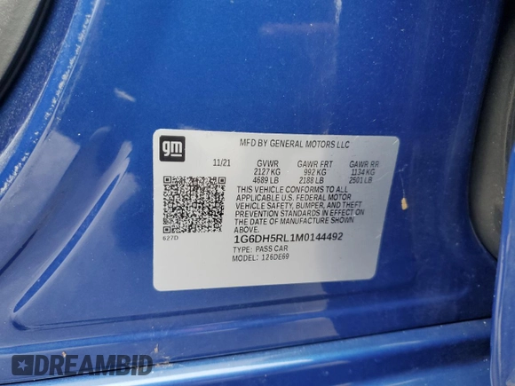 2021 Cadillac CT4 V-Series z VIN 1G6DH5RL1M0144492, wystawiony jako Copart lot #74433364 z przebiegiem Nie podano mil oraz Szkody całkowita. Historia ofert i sprzedaży dostępna na DreamBid. Obrazek 13.