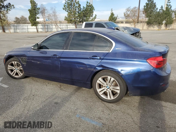 2017 BMW 3 Series 330e iPerformance with VIN WBA8E1C31HA030000, listed as a Copart auction lot 41706995 with 93,213 mi miles and Salvage Title. Bid and sale history available at carsss.com. Image 2.