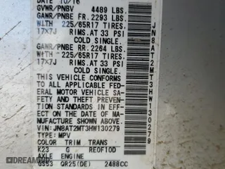 2017 Nissan Rogue SL with VIN JN8AT2MT3HW130279, listed as a Copart auction lot 51011285 with 58,475 mi miles and Salvage Title. Bid and sale history available at carsss.com. Image 13.