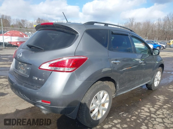 2014 Nissan Murano S with VIN JN8AZ1MW4EW514506, listed as a IAAI auction lot 41423337 with 127,981 mi miles and . Bid and sale history available at DreamBid. Image 4.