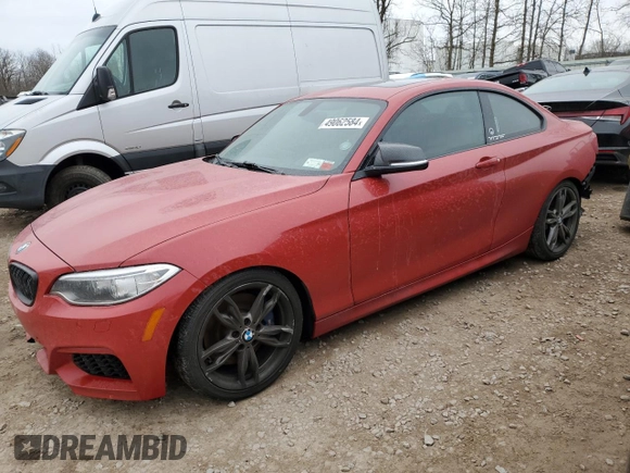 2015 BMW 2 Series M235i xDrive with VIN WBA1J9C5XFV371334, listed as a Copart auction lot 49062584 with 62,784 mi miles. Bid and sale history available at carsss.com. Image 1.