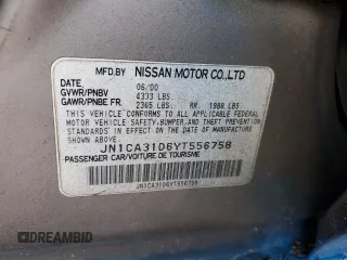 2000 Nissan Maxima GXE z VIN JN1CA31D6YT556758, wystawiony jako Copart lot #51449125 z przebiegiem Nie podano mil oraz Szkoda całkowita • Salvage title. Historia ofert i sprzedaży dostępna na DreamBid. Obrazek 12.