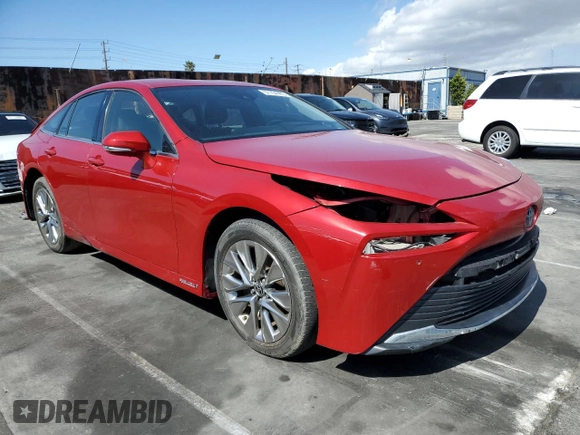 2021 Toyota Mirai XLE with VIN JTDAAAAA2MA003464, listed as a Copart auction lot 57154465 with 23,289 mi miles and Salvage title. Bid and sale history available at DreamBid. Image 4.