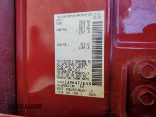 2009 Nissan Altima S with VIN 1N4AL21E29N472658, listed as a Copart auction lot 55205155 with 138,828 mi miles and Salvage Title. Bid and sale history available at DreamBid. Image 13.