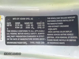 2017 Buick Cascada Premium с VIN W04WH3N57HG001085, выставлен на аукционе IAAI как лот 42730593 с пробегом 47 645 миль миль и . История ставок и продаж доступна на DreamBid. Изображение 9.