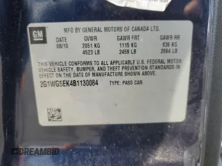 2011 Chevrolet Impala with VIN 2G1WG5EK4B1130084, listed as a Copart auction lot 42289895 with 172,611 mi miles and Salvage Title. Bid and sale history available at DreamBid. Image 12.