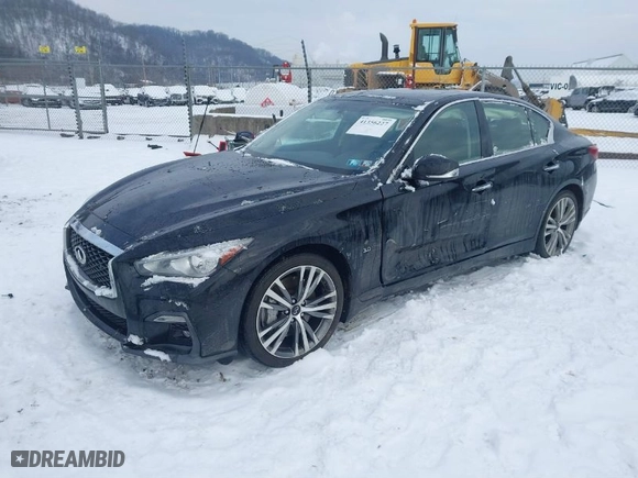2018 Infiniti Q50 3.0t SPORT with VIN JN1EV7AR0JM433652, listed as a IAAI auction lot 41356227 with 147,379 mi miles. Bid and sale history available at carsss.com. Image 2.