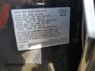 2013 Audi Q7 S line Prestige с VIN WA1DGAFE1DD012561, выставлен на аукционе Copart как лот 57043265 с пробегом 130 343 миль миль и Списание • Salvage title. История ставок и продаж доступна на DreamBid. Изображение 13.