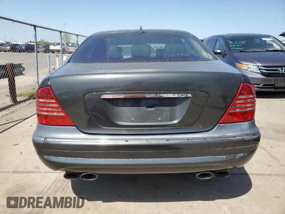 2003 Mercedes-Benz S 55 AMG with VIN WDBNG74J23A378637, listed as a Copart auction lot 52378705 with 128,745 mi miles and Salvage Title. Bid and sale history available at DreamBid. Image 6.