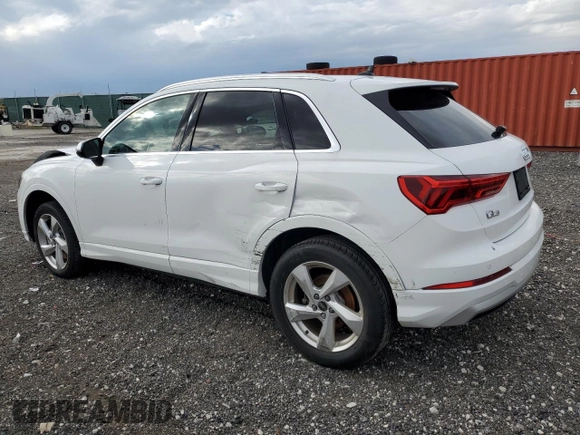2022 Audi Q3 Premium with VIN WA1AUCF30N1122218, listed as a Copart auction lot 76286484 with 25,575 mi miles and Non Repairable. Bid and sale history available at carsss.com. Image 2.
