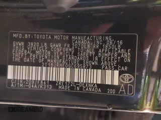 2016 Toyota Corolla L with VIN 2T1BURHE0GC695873, listed as a IAAI auction lot 41153212 with 95,963 mi miles and . Bid and sale history available at DreamBid. Image 9.