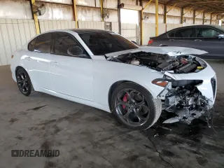 2019 Alfa Romeo Giulia Ti Sport with VIN ZARFAMBN7K7606337, listed as a Copart auction lot 62348415 with 43,709 mi miles and Salvage title. Bid and sale history available at DreamBid. Image 4.