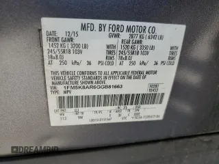 2016 Ford Police Interceptor Utility z VIN 1FM5K8AR6GGB81663, wystawiony jako Copart lot #59383555 z przebiegiem Nie podano mil oraz Czysty tytuł • Clean title. Historia ofert i sprzedaży dostępna na DreamBid. Obrazek 13.