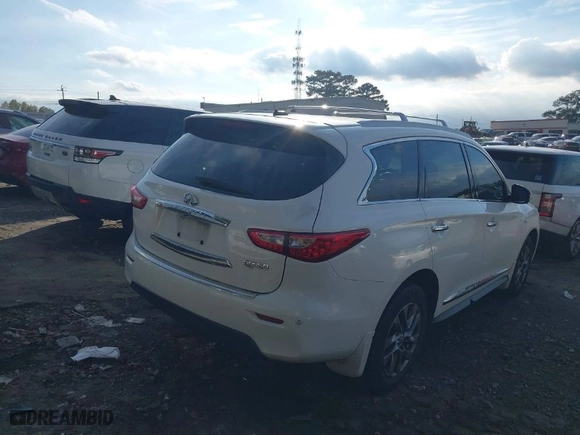 2014 Infiniti QX60 with VIN 5N1AL0MM9EC523057, listed as a IAAI auction lot 40804394 with 150,831 mi miles. Bid and sale history available at carsss.com. Image 4.