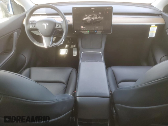 2022 Tesla Model Y Performance with VIN 7SAYGDEF3NF490643, listed as a Copart auction lot 46975825 with 50,792 mi miles and Salvage Title. Bid and sale history available at DreamBid. Image 8.