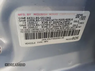 2005 Mitsubishi Outlander LS with VIN JA4LZ31F55U050135, listed as a Copart auction lot 70273564 with 148,910 mi miles and Clean Title. Bid and sale history available at carsss.com. Image 13.