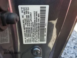 2010 Honda Element EX with VIN 5J6YH2H72AL005123, listed as a Copart auction lot 50206125 with 200,077 mi miles and Salvage Title. Bid and sale history available at DreamBid. Image 13.