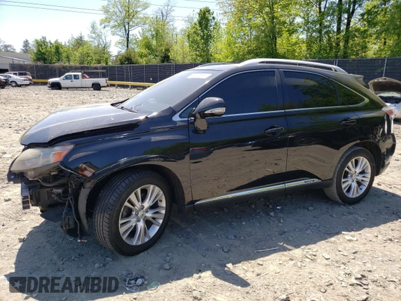 2010 Lexus RX 450h with VIN JTJBC1BA8A2012105, listed as a Copart auction lot 54835615 with 193,740 mi miles and Salvage title. Bid and sale history available at DreamBid. Image 1.